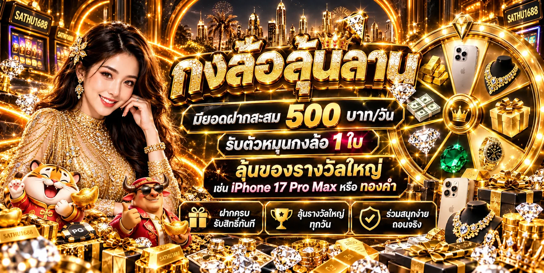 เกมสล็อต SATHU1688 พร้อมมาสคอต PG Soft